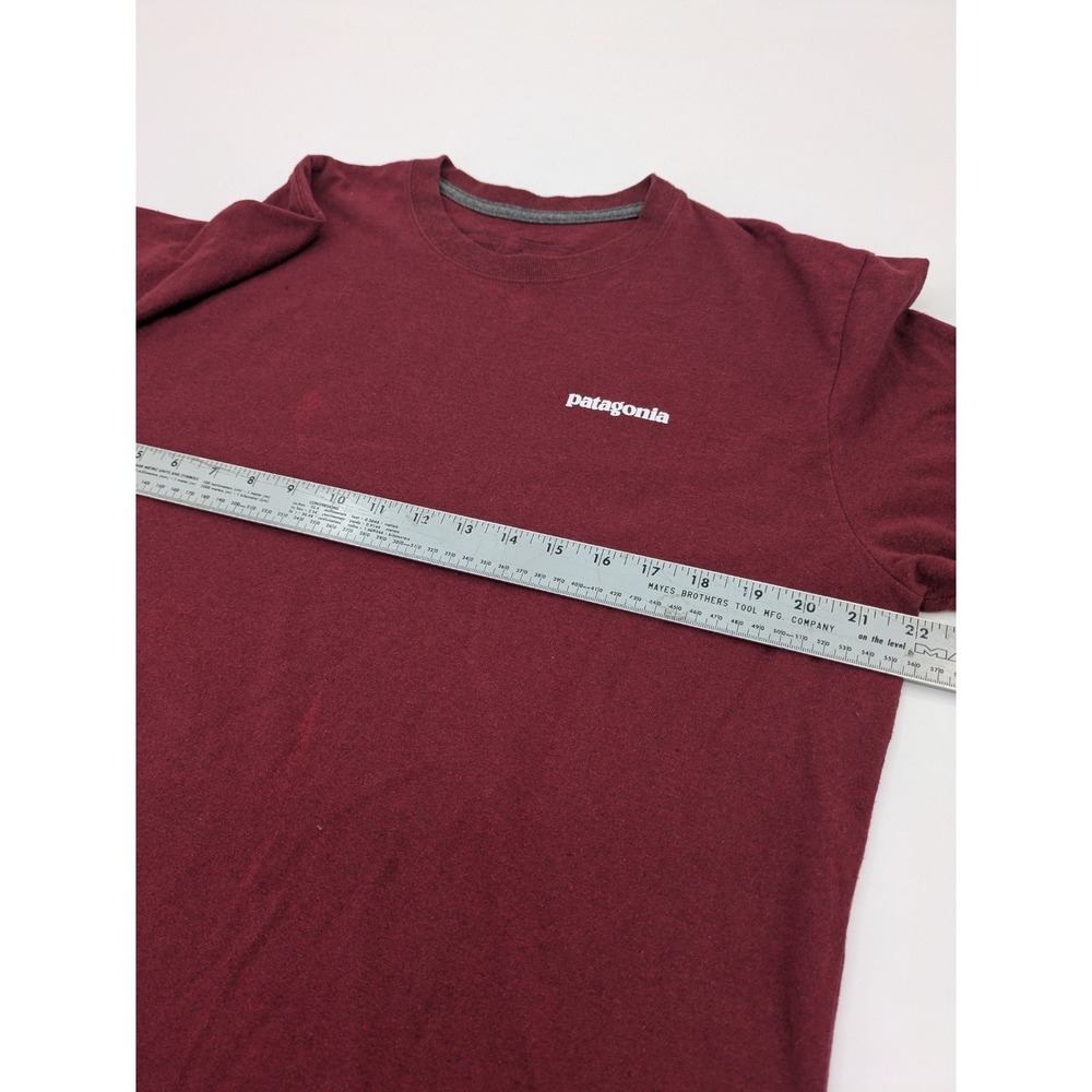 Patagonia Shirt Mens Large Red Long Sleeve Responsibili Tee Logo P-6 Hiking FLAW - Picture 9 of 11